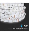5m 4,8W/m RGB LED-strip - 12V DC, IP20, 30 LED's per meter