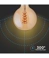 E27 5W LED Globe Spiraal Filament - Ø95mm, Extra Warm Wit, Kooldraad