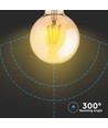 E27 8W dimbare LED globe lamp - Ø12,5 cm, Kooldraad, extra warm wit