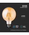 E27 6W LED globe lamp - Kooldraad, Ø12,5 cm, Extra warm wit, 2200K