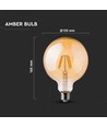 E27 6W LED globe lamp - Kooldraad, Ø12,5 cm, Extra warm wit, 2200K