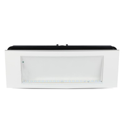 V-Tac 4W LED noodbewichting - Voor wand/plafond/inbouwmontage, 110 lumen, incl. batterij en pictogrammen