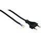 1,5 meter stroomkabel, 250V - IP20 binnenshuis, Zwart, Eurostekker en gestripte draden, 2,5A