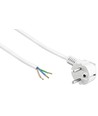 1,5 meter stroomkabel - 250V, IP20 binnenshuis, wit, Schuko-stekker en gestripte draden, 16A