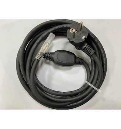 Stekker voor 230V LED-strip (Type Q), IP67 waterdicht - Inclusief eindkap, 1m, 230V