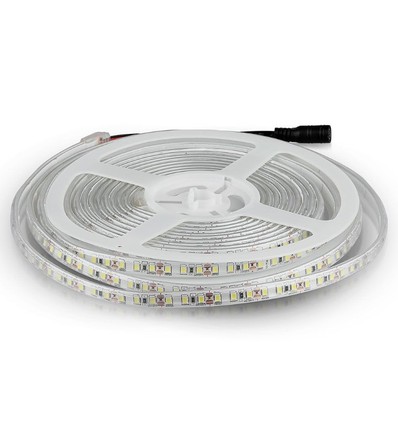 5m 7,2W/m spatwaterdichte LED strip - 12V DC, IP65, 120 LED's per meter