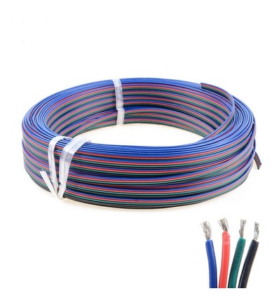 12-24V RGB-kabel - 4 x 0,5 mm², meterware, min. 5 meter