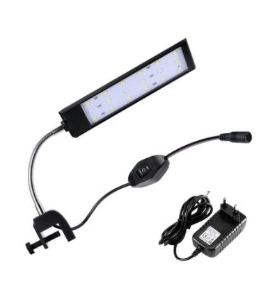 20 cm aquariumlamp - 7W LED, wit/blauw