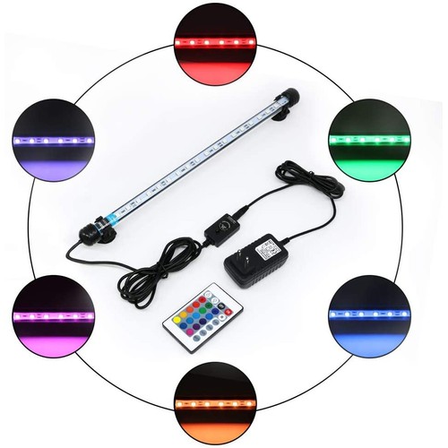 112 cm RGB aquariumarmatuur - 11W LED, met zuignappen, IP67, geheugenfunctie