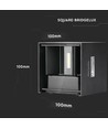 12W LED-wandlamp - IP65 buiten, zwart, vierkant, verstelbare stralingshoek, incl. lichtbron