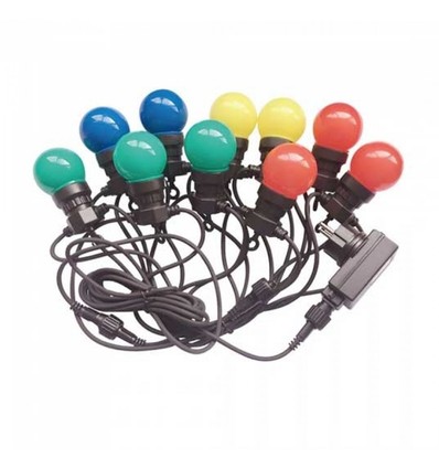 V-Tac LED-lichtsnoer met 10 stuks 0,5W RGB lampjes - 5 meter, 230V, inclusief lichtbron