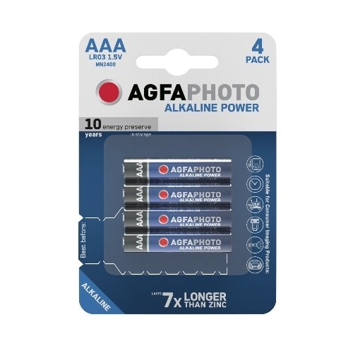 AAA 4-pack AgfaPhoto batterij - Alkaline, 1,5V