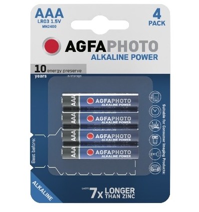 AAA 4-pack AgfaPhoto batterij - Alkaline, 1,5V