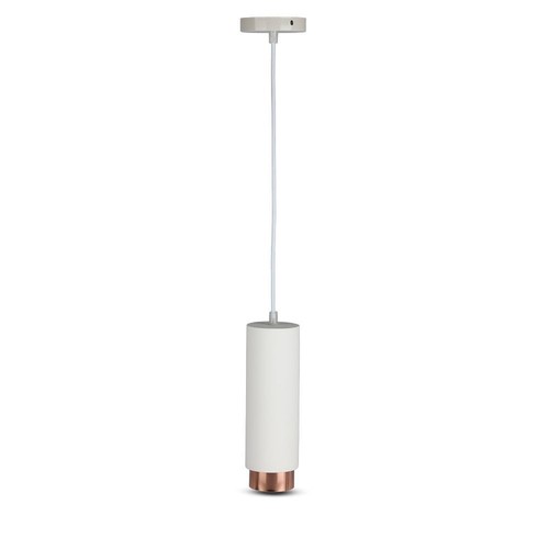 Outlet: V-Tac moderne hanglamp - Wit met roségoud, Ø8 cm, GU10