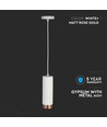 Outlet: V-Tac moderne hanglamp - Wit met roségoud, Ø8 cm, GU10