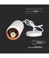Outlet: V-Tac moderne hanglamp - Wit met roségoud, Ø8 cm, GU10