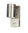 GU10 Wandlamp m. sensor - IP44 buiten, roestvrij, zonder lichtbron