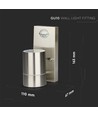 GU10 Wandlamp m. sensor - IP44 buiten, roestvrij, zonder lichtbron