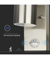 GU10 Wandlamp m. sensor - IP44 buiten, roestvrij, zonder lichtbron
