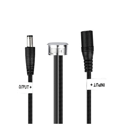 V-Tac LED touch schakelaar en dimmer - Zwart, 12V (60W), 1,5 meter, DC stekker