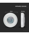 V-Tac plafondsensor voor opbouw - LED-vriendelijk, wit, infrarood, IP20 binnenshuis