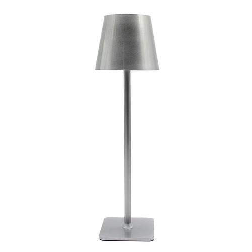 Oplaadbare LED tafellamp Binnen/buiten - Zilver, touch dimbaar, CCT, IP54 buiten