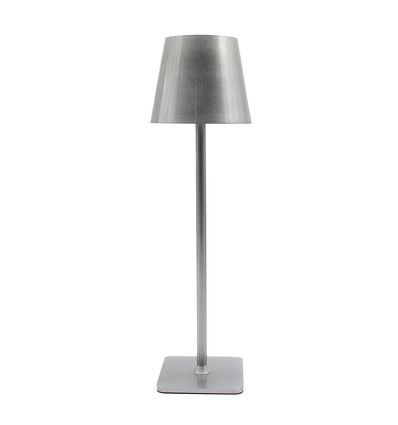 Oplaadbare LED tafellamp Binnen/buiten - Zilver, touch dimbaar, CCT, IP54 buiten