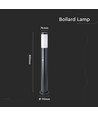 V-Tac zwarte tuinlamp - 80 cm, IP44 buiten, PIR sensor, E27 fitting, zonder lichtbron