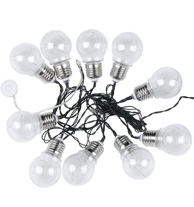 V-Tac Zonnecel lichtsnoer met 10 stuks 1W lampen - 2 meter, IP44, inclusief lichtbron