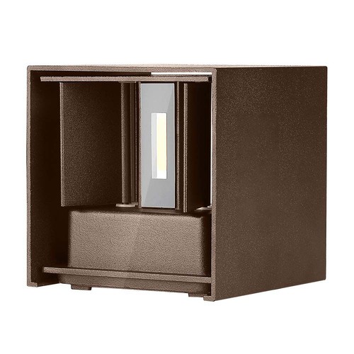11W LED wandlamp - IP65 buiten, vierkant, corten kleur, verstelbare stralingshoek, incl. lichtbron