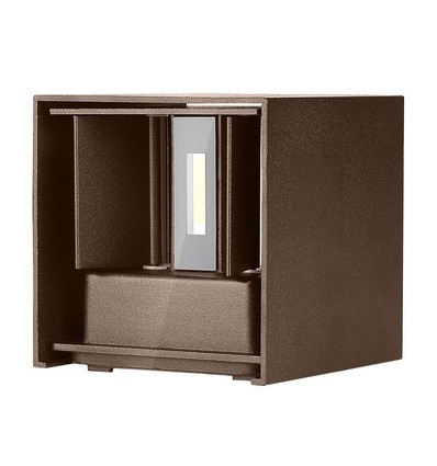 11W LED wandlamp - IP65 buiten, vierkant, verstelbare stralingshoek, incl. lichtbron, corten
