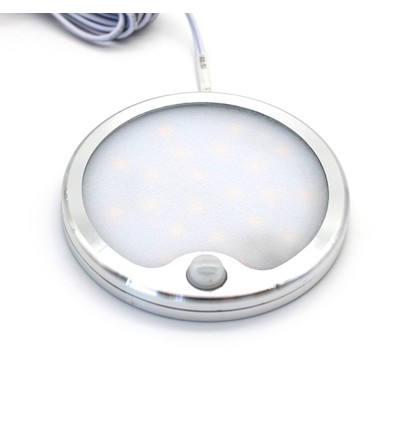 Sono60s meubelspot Ø6cm - 12V DC, Afmetingen: Ø6 cm, opbouw, sensor, geborsteld staal