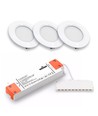 3 stuks Ø6,8cm Reco68 meubelspot dimbaar - Mat wit, incl. dimbare voeding