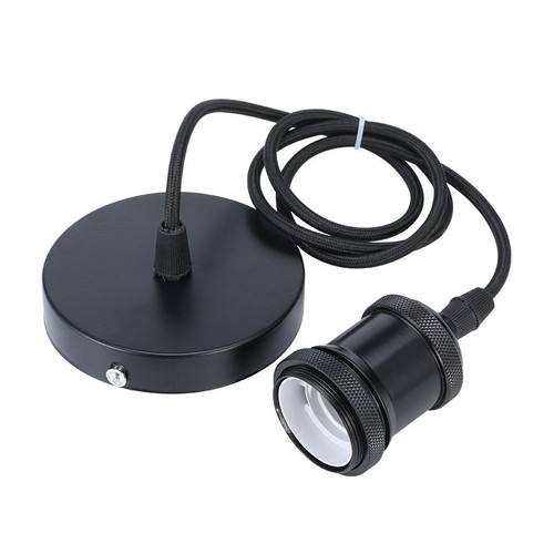 Lampfitting & rozet, Designer - Mat zwart, 150 cm snoer, E27