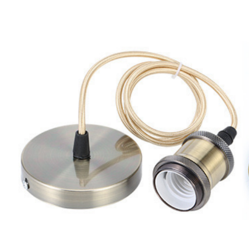 Lampfitting & rozet, Designer - Groen-Bronzen, 150 cm snoer, E27