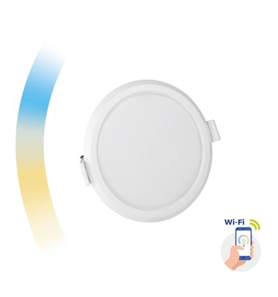 22W Smart Home LED inbouwpaneel - Tuya/Smart Life, Google Home en app, Zaagmaat: Ø20,5 cm, Afmetingen: Ø21,5 cm