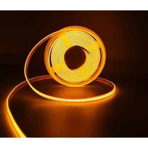 5m 10W/m Amberkleurige COB-LED strip - 24V DC, IP67, 320 LED's per meter, COB LED
