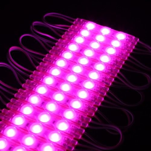 1,1W per stuk Waterdichte roze LED-module - 12V DC, IP66, perfect voor borden en speciale oplossingen