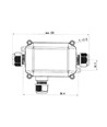 3-weg kabeldoos - Voor doorlussen, IP65 waterdicht