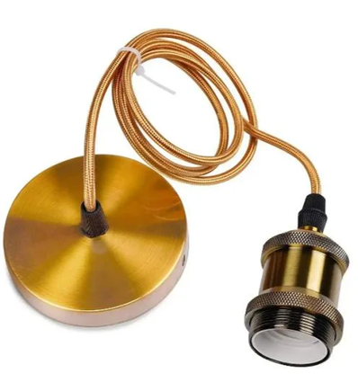 Lampfitting & rozet, Designer - Antiek brons, 150 cm snoer, E27