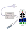 RF draadloze timer + dimmer met afstandsbediening - Inclusief eindkap, voor 230V Neon COB, geheugenfunctie, max. 50 m