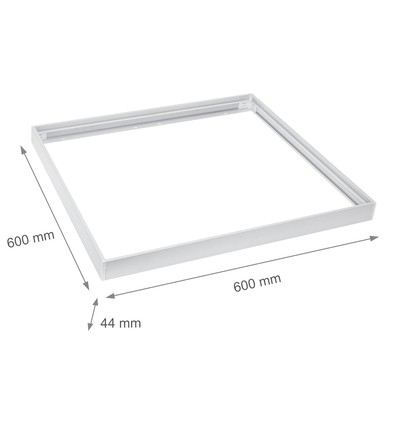 Frame voor 60x60 LED-paneel - Snel te monteren, plastic hoeken, zonder zichtbare schroeven, witte rand