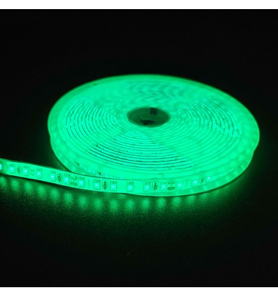 5m 10W/m Groene LED strip - 24V DC, IP65, 120 LED's per meter
