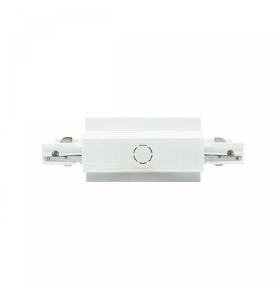 Ingebouwde doorvoerkoppeling voor railsysteem - Wit, 230V, PC kunststof, 2 jaar garantie