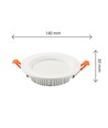 12W Ø14cm DURE 3 MAX inbouwpanel - 133lm/W, IP44 badkamer, wit, Gat: Ø11cm, 5 jaar garantie