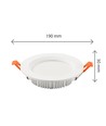18W Ø19cm DURE 3 MAX inbouwpanel - 122lm/W, IP44 badkamer, 3000K, 5 jaar garantie
