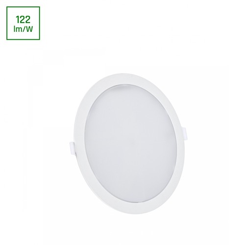 18W Ø22cm Algine 2-in-1 inbouwpaneel - 122lm/W, 4000K, witte rand, rond, inbouw of opbouw