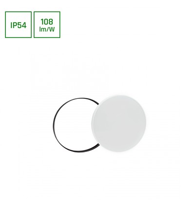18W LED plafondlamp met sensor - Ø22cm, witte rand, ingebouwde bewegingssensor
