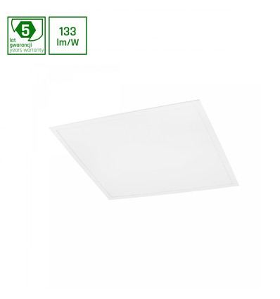 60x60 LED paneel, 40W - 133lm/W, 5300lm, 3000K, 5 jaar garantie, witte rand