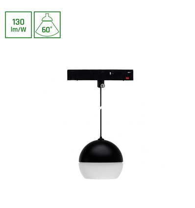 10-12W SYSTEM SHIFT BASIC GLOBE RING railspot, 48V - 1200lm, 3000K, 35 graden, 48V DC